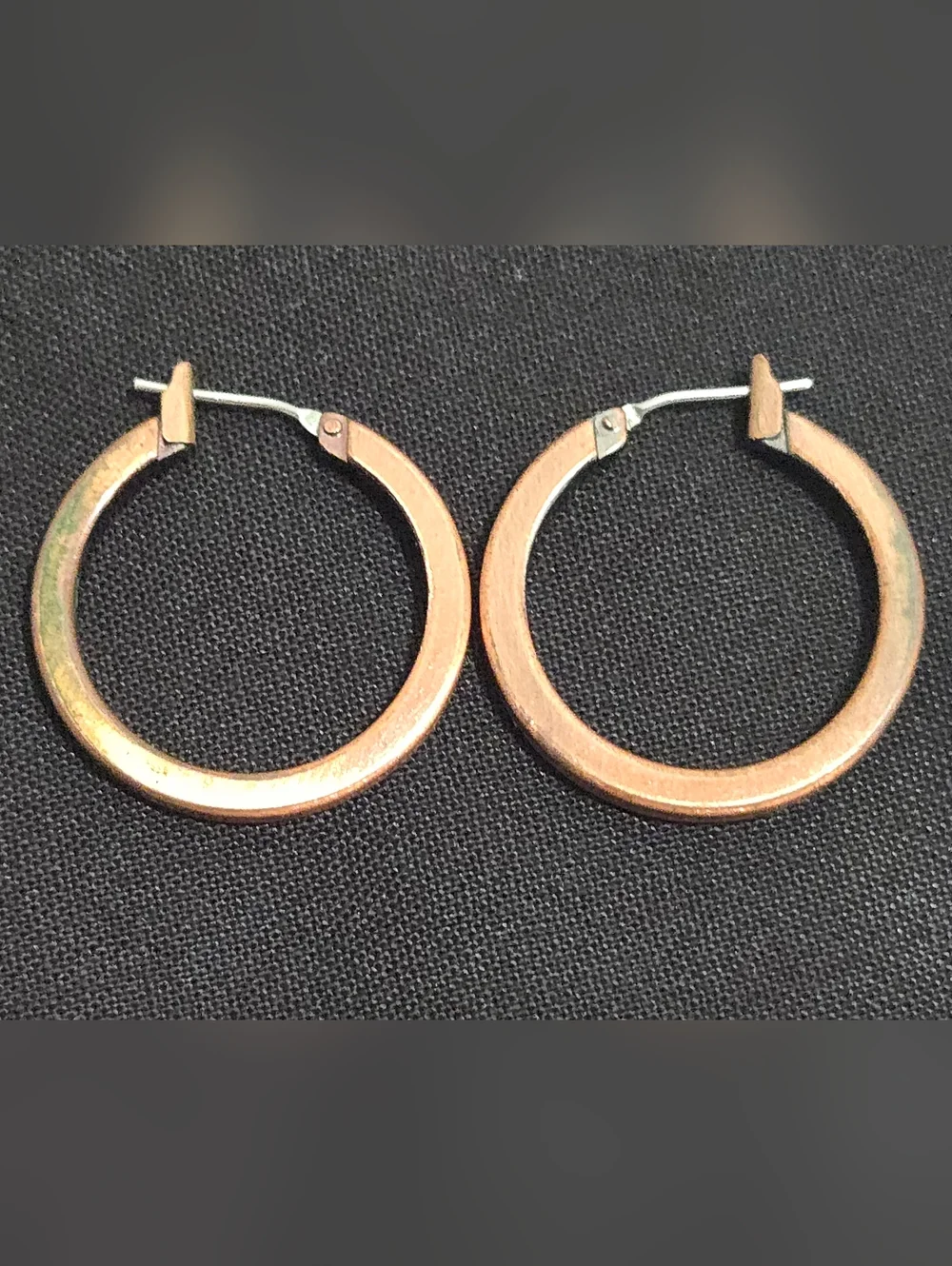 Vintage Copper Hoop Earrings - Picture 2 of 5